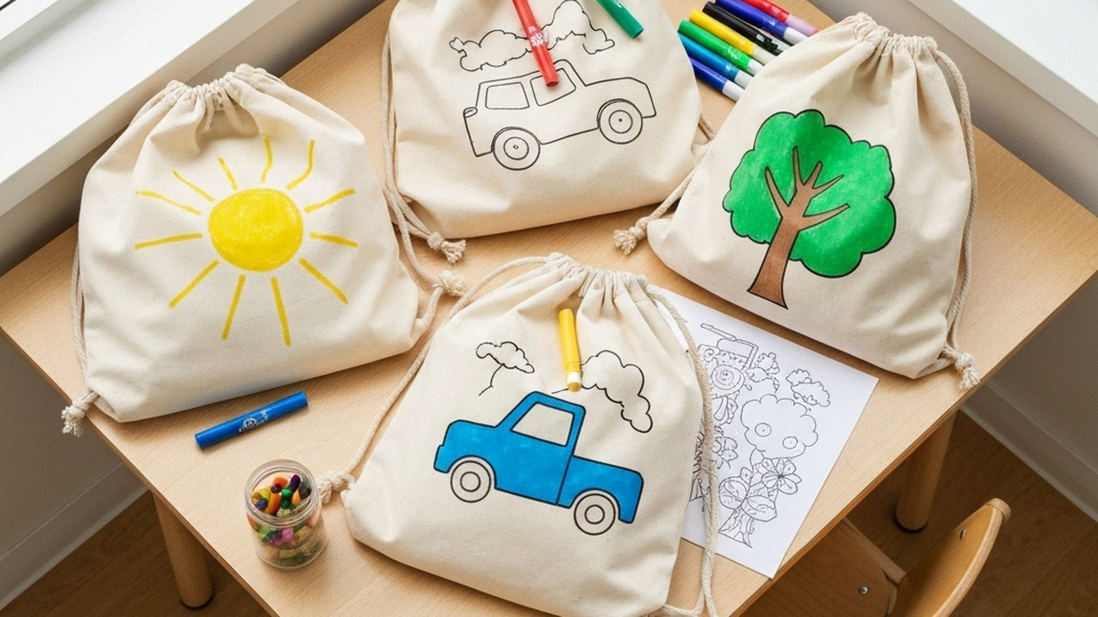 Canvas tas versieren voor school