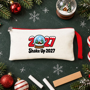 Kerst etui – 9 ontwerpen voor Kerst & Nieuwjaar 2027, stoffen pennenetui met gekleurde rits 21 × 10 cm, 6 kleuren – katoen - Pamusan.nl