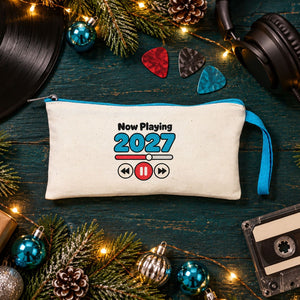 Kerst etui – 9 ontwerpen voor Kerst & Nieuwjaar 2027, stoffen pennenetui met gekleurde rits 21 × 10 cm, 6 kleuren – katoen - Pamusan.nl