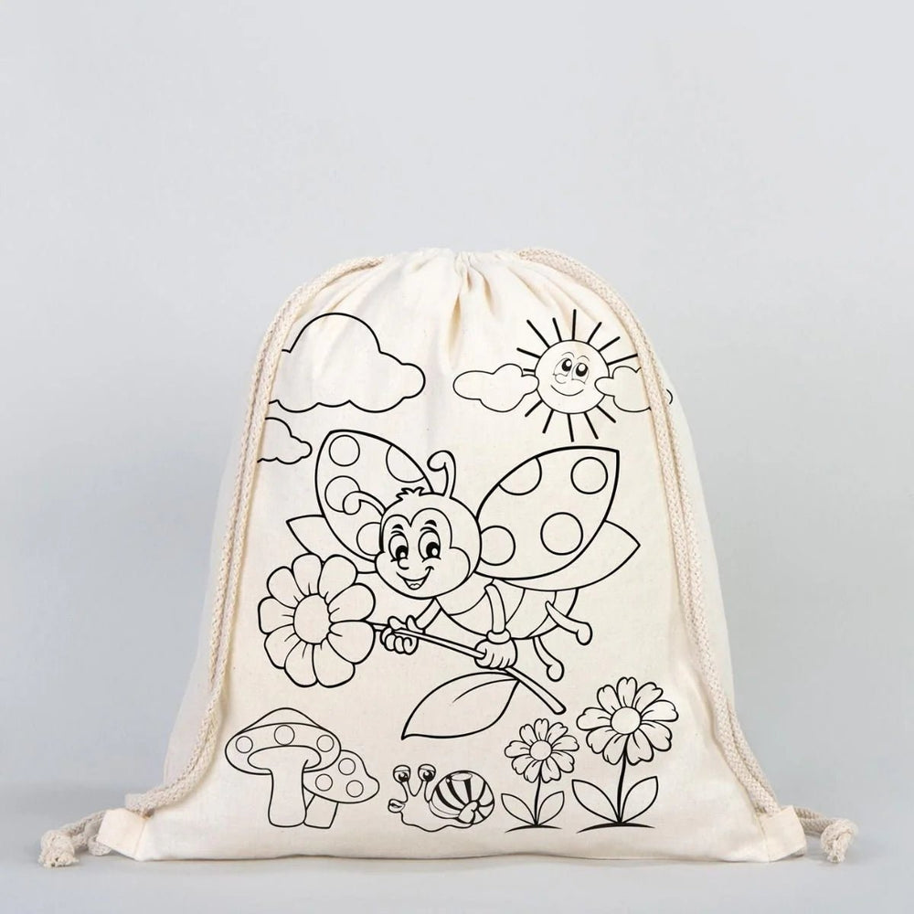 25 Pcs Paintable Cotton Tote Bag Set with Fabric Markers – Mother's Day Kids Coloring Activity Kit - Pamusan.com