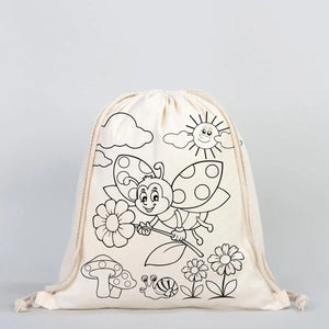25 Pcs Paintable Cotton Tote Bag Set with Fabric Markers – Mother's Day Kids Coloring Activity Kit - Pamusan.com