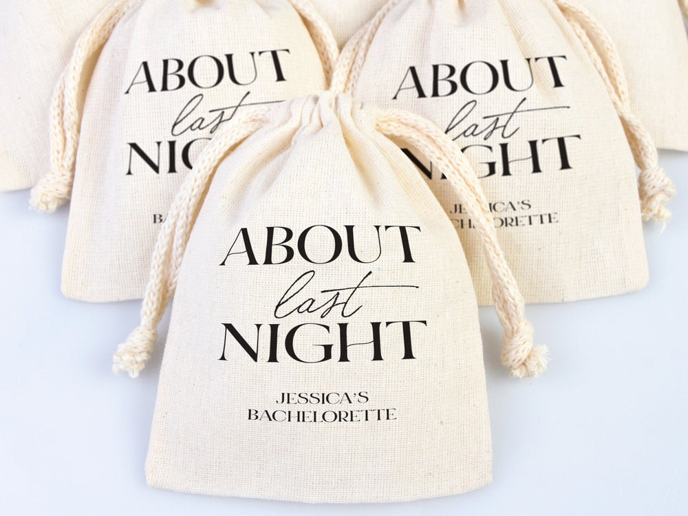 About Last Night Hangover Kit – Custom Cotton Bags for Parties & Weddings | Pamusan