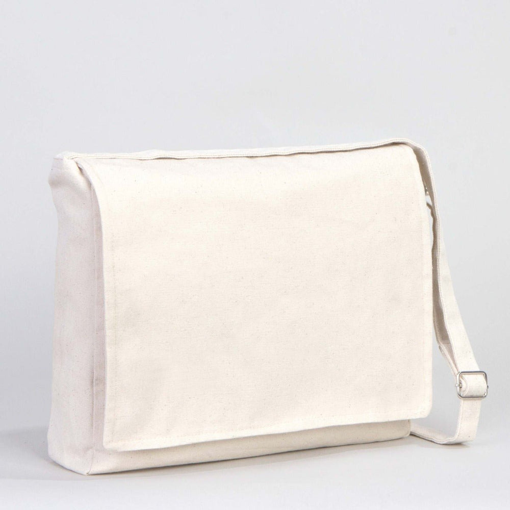 Adjustable Cotton Canvas Messenger Bag – 13" x 11" - 6 oz - Pamusan.com