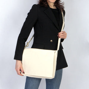 Adjustable Cotton Canvas Messenger Bag – 13" x 11" - 6 oz - Pamusan.com