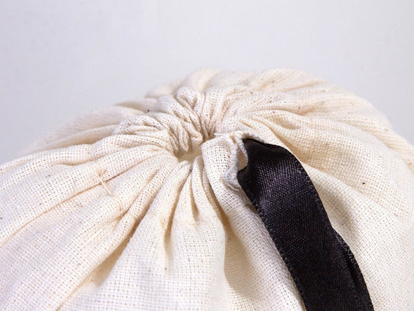 Bachelorette Birthday Party - Cotton Fabric Hangover bags with Black Ribbon - Wedding Recovery Kit - Pamusan.com