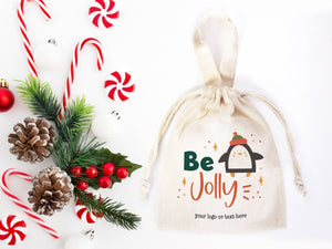 Be Jolly Bags - 6"W x 8"H  Custom Family or Company Bags — logo detail | Pamusan