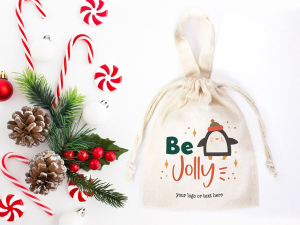 Be Jolly Bags - 6"W x 8"H  Custom Family or Company Bags — logo detail | Pamusan