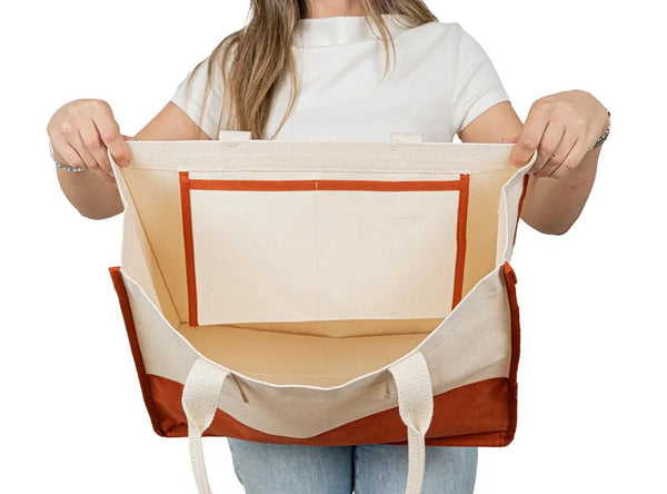 Beach Spa Travel Tote Bag – Large Canvas Shopping Bag with Pocket, Reusable 100%