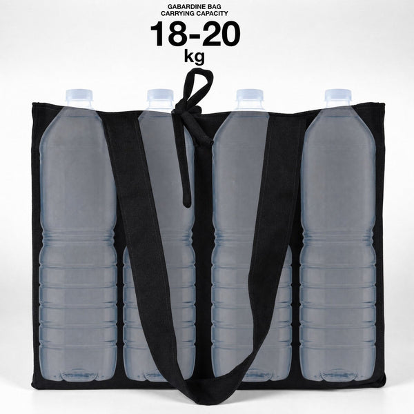Draagvermogen van een zwarte gabardinetas: 18–20 kg - Pamusan.nl