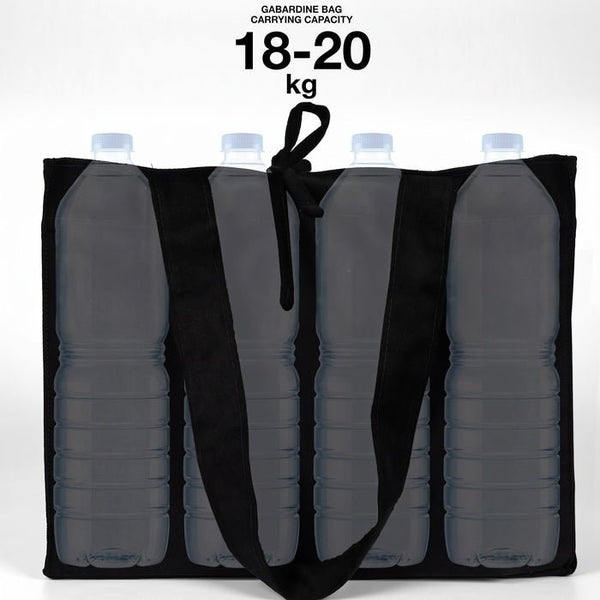 Black Canvas Shopping Tote Bag – 14 × 12 × 4 (35 × 30 × 10 cm) – Thick 10 oz Cotton - Pamusan.com