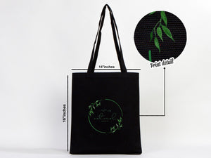 Black Canvas Tote Bag – Large 14"x16" Eco - Friendly Cotton Shopping Bag - Pamusan.com