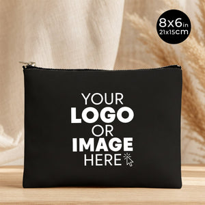 Black Clutch Bag 8"x6" – Custom Logo Cosmetic & Personalized Makeup - Bridesmaids - Pamusan.com