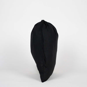 Black Cotton Drawstring Pouch – 12" × 16" (30 × 40 cm) – 4 oz - Pamusan.com