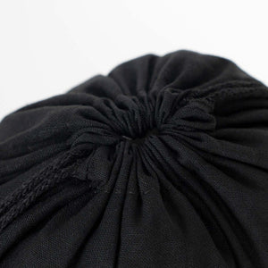 Black Cotton Drawstring Pouch – 12" × 16" (30 × 40 cm) – 4 oz - Pamusan.com