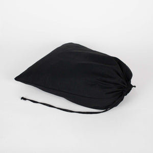 Black Cotton Drawstring Pouch – 12" × 16" (30 × 40 cm) – 4 oz - Pamusan.com