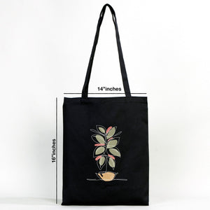 Black Cotton Tote Bag – 14"x16" Reusable Custom Print Canvas Bag Wholesale - Pamusan.com