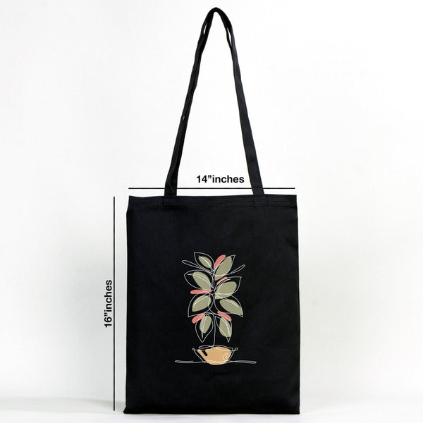 Black Cotton Tote Bag – 14"x16" Reusable Custom Print Canvas Bag Wholesale - Pamusan.com