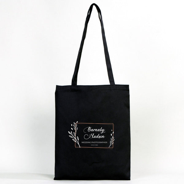 Black Cotton Tote Bag – 14"x16" Reusable Custom Print Canvas Bag Wholesale - Pamusan.com