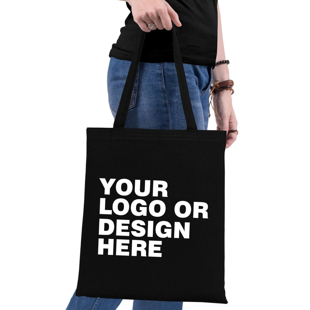 Black Cotton Tote Bag – 14"x16" Reusable Custom Print Canvas Bag Wholesale - Pamusan.com
