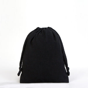 Black Fabric Drawstring Pouch 6"x8" – Reusable Cotton Bag - Pamusan.com