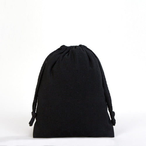 Black Fabric Drawstring Pouch 6"x8" – Reusable Cotton Bag - Pamusan.com