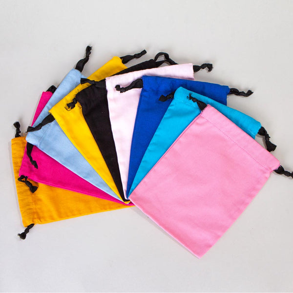 Black Fabric Drawstring Pouch 6"x8" – Reusable Cotton Bag - Pamusan.com