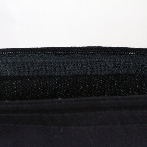 Black Gabardine Tote Bag With Zipper 14"W x 16"H – Blank Cotton Shopping & Gift Bag - Pamusan.com