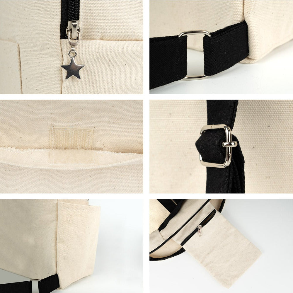 Black VIP Canvas Backpack – 10" × 13" (25 × 32 cm), 10 oz - Pamusan.com