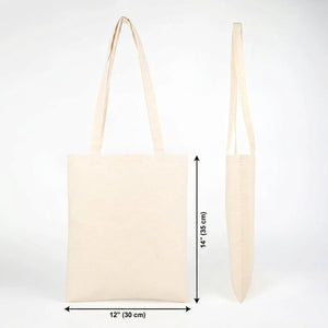 Blank Cotton Tote Bag 12"x14" – Natural Shoulder Tote, 6 oz Gabardine Fabric - Pamusan.com