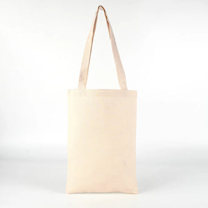Blank Long Handle Tote Bag 10"x14" – Mini Natural Cotton, 6 oz Gabardine Fabric - Pamusan.com