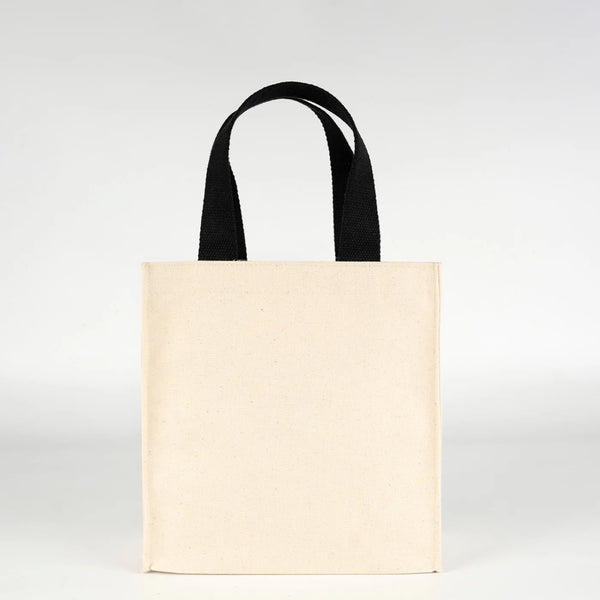 Blank Natural Canvas Tote Bag – Small 9"x10"x4" (22x25x10 cm) - Pamusan.com