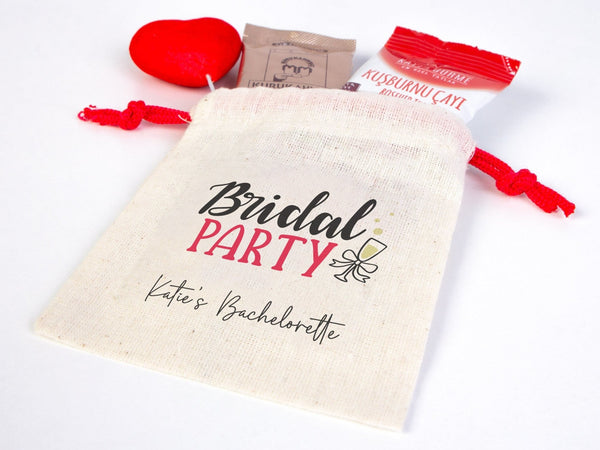Bridal Party Bags, 4"W x 5"H (10 cm x 13 cm) Hangover Survival Kit Bags — custom print | Pamusan