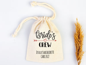 Bride’s Crew Favor Bags – Custom Bachelorette Party Cotton Pouches - Pamusan.com
