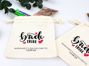Bride’s Tribe Hangover Pouches, Bachelorette Party Favor Recovery Kit – Personalized Cotton Drawstring Bags - Pamusan.com