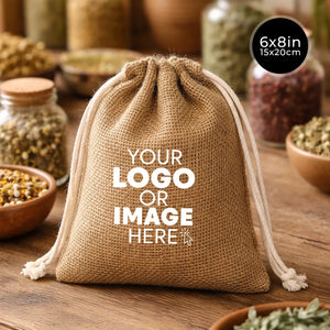 Burlap Drawstring Bags 6"W x 8"H (15 cm x 20 cm) - Custom Jute Bag - Pamusan.com