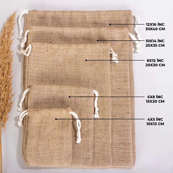 Burlap Drawstring Pouch – 10" × 14" (25 × 35 cm) – Eco - Friendly - Pamusan.com