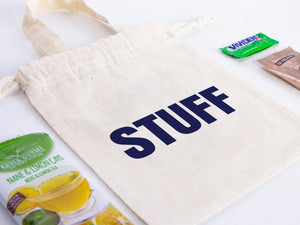 But First Champagne Bag, 6"W x 8"H (15 cm x 20 cm) Hangover kit Bag - Birthday Bag Organic Cotton - Pamusan.com