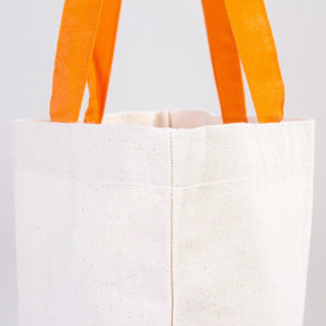 Canvas Beach Tote Bag with Orange Handles – 19" × 16" × 4" (48 × 41 × 10 cm) – 10 oz Cotton - Pamusan.com