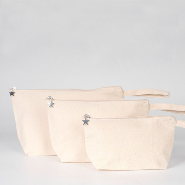 Canvas Clutch Bag – 10" x 6" x 2" | Natural Cotton Pencil & Makeup Pouch - Pamusan.com