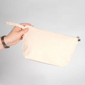 Canvas Clutch Bag – 10" x 6" x 2" | Natural Cotton Pencil & Makeup Pouch - Pamusan.com