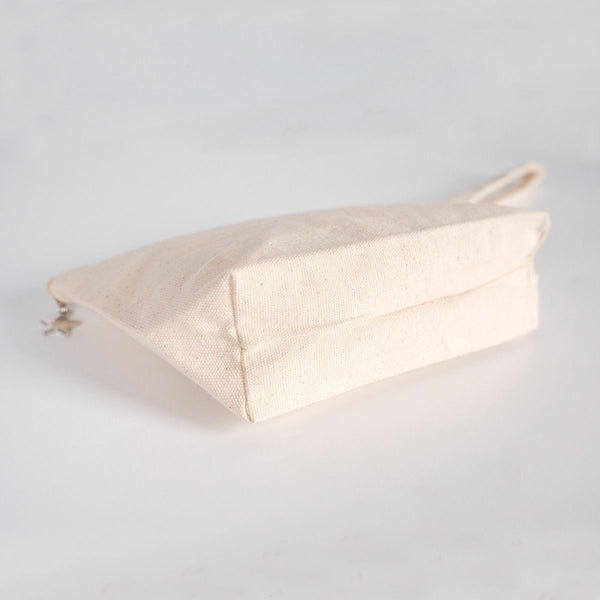 Canvas Clutch Bag – 10" x 6" x 2" | Natural Cotton Pencil & Makeup Pouch - Pamusan.com