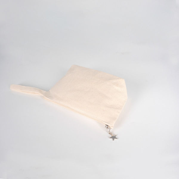 Canvas Clutch Bag – 12" x 7" x 3" | Natural Cotton Pencil & Makeup Pouch - Pamusan.com