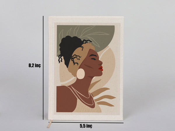 Canvas Cover Notebook – Custom Text, Logo, or Photo Print | 80 Blank Pages | Promotional Notepad — print detail | Pamusan