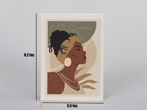 Canvas Cover Notebook 6"W x 8"H (15 cm x 20 cm) Text Logo or Photo Print, Promotional Notebook - Pamusan.com