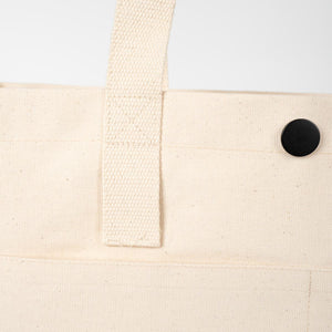 Canvas LUX Tote Bag – Snap Button, Front Pockets – 18" × 16" × 4" (35 × 40 × 10 cm), 10 oz Cotton - Pamusan.com