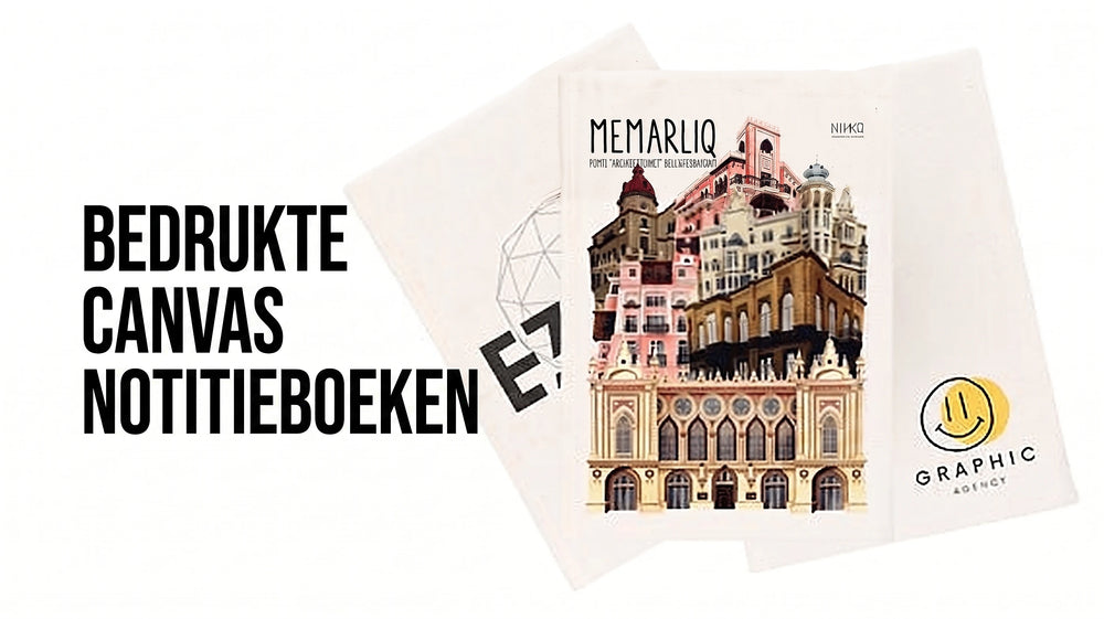 Bedrukte canvas notitieboeken met eigen ontwerp