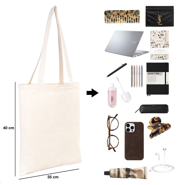 Canvas Purse Natural - 14" x 16" (35x40 cm) - 10 oz - Pamusan.com