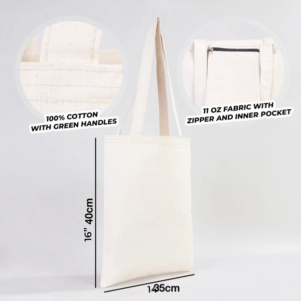 Canvas Purse Natural - 14" x 16" (35x40 cm) - 10 oz - Pamusan.com