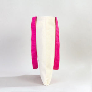 Canvas Purse with Fuchsia Handles - 14" x 16" (35x40 cm) - 10 oz - Pamusan.com