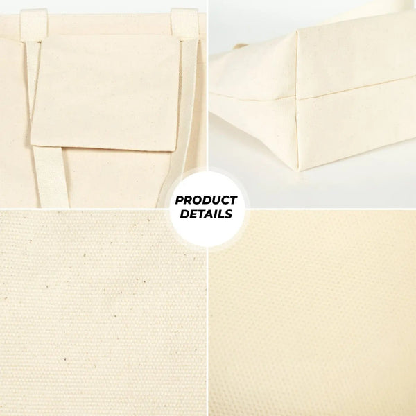 Canvas Shopping Tote Bag – Laminated – 17" × 14" × 6" (45 × 35 × 15 cm) – 10 oz - Pamusan.com